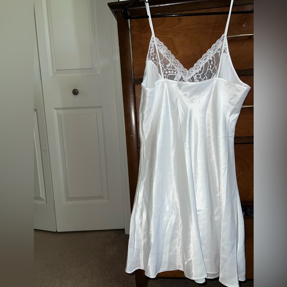 White silk slip